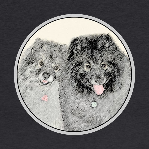 Keeshond Mom and Son by Alpen Designs